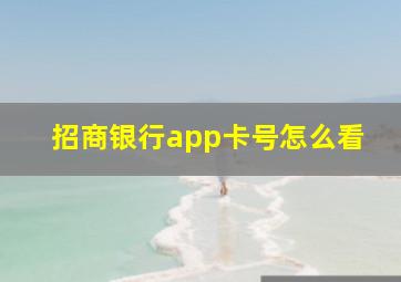 招商银行app卡号怎么看