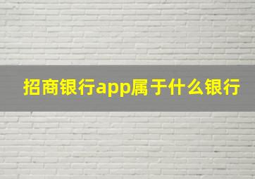 招商银行app属于什么银行