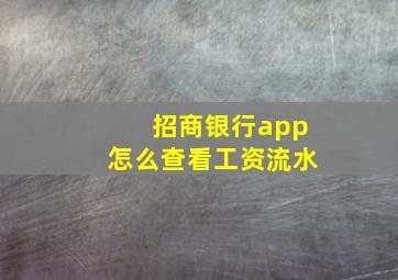 招商银行app怎么查看工资流水