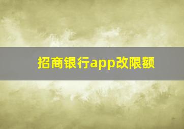 招商银行app改限额