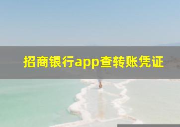 招商银行app查转账凭证