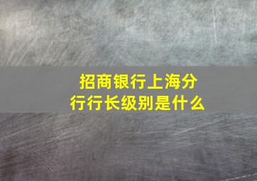 招商银行上海分行行长级别是什么