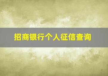 招商银行个人征信查询