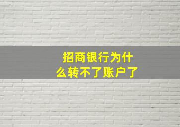 招商银行为什么转不了账户了