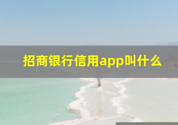 招商银行信用app叫什么