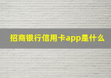 招商银行信用卡app是什么