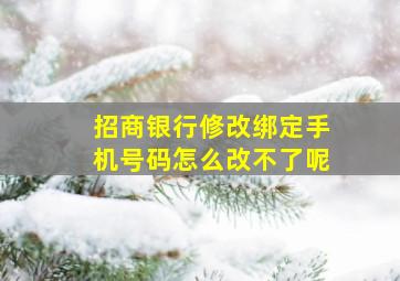 招商银行修改绑定手机号码怎么改不了呢