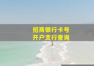 招商银行卡号开户支行查询