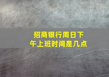 招商银行周日下午上班时间是几点