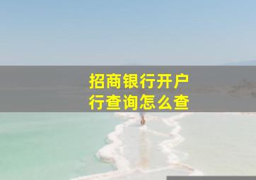 招商银行开户行查询怎么查