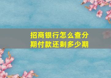 招商银行怎么查分期付款还剩多少期