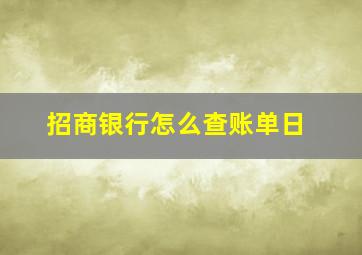 招商银行怎么查账单日