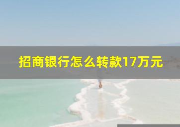 招商银行怎么转款17万元