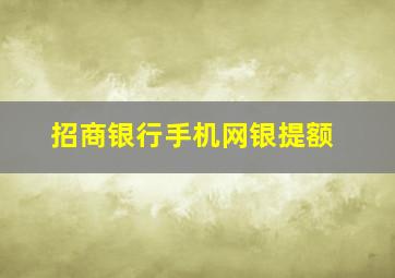 招商银行手机网银提额