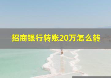 招商银行转账20万怎么转