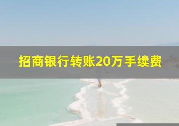 招商银行转账20万手续费