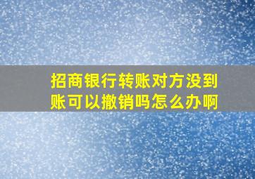 招商银行转账对方没到账可以撤销吗怎么办啊