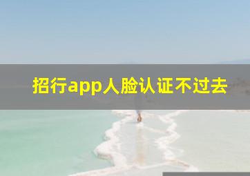 招行app人脸认证不过去