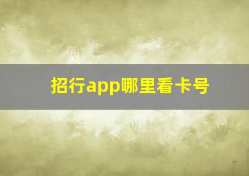 招行app哪里看卡号