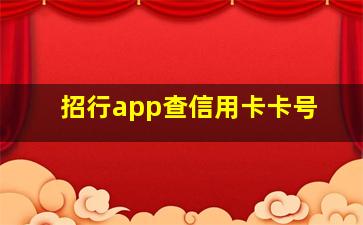 招行app查信用卡卡号