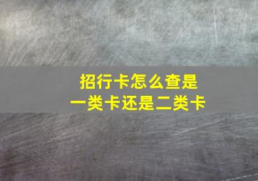 招行卡怎么查是一类卡还是二类卡