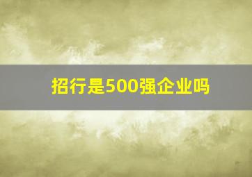 招行是500强企业吗