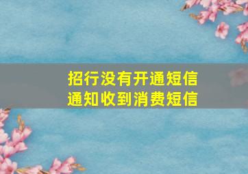 招行没有开通短信通知收到消费短信