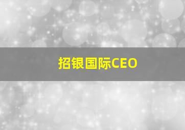 招银国际CEO