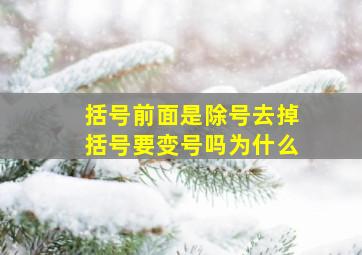 括号前面是除号去掉括号要变号吗为什么