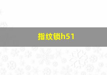 指纹锁h51