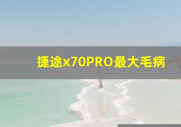 捷途x70PRO最大毛病