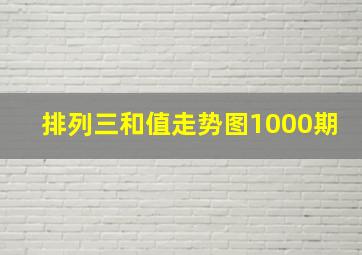 排列三和值走势图1000期