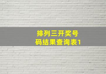 排列三开奖号码结果查询表1