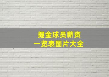 掘金球员薪资一览表图片大全