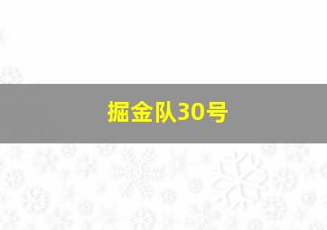 掘金队30号