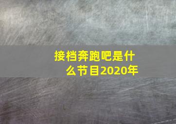 接档奔跑吧是什么节目2020年