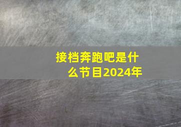 接档奔跑吧是什么节目2024年