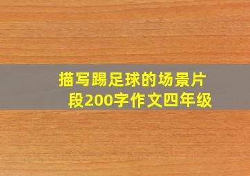 描写踢足球的场景片段200字作文四年级