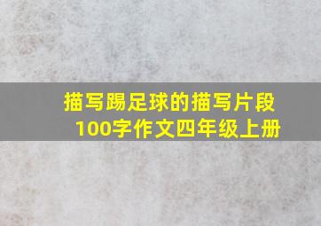 描写踢足球的描写片段100字作文四年级上册