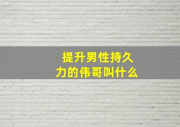 提升男性持久力的伟哥叫什么