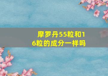 摩罗丹55粒和16粒的成分一样吗