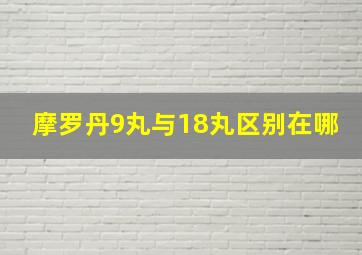 摩罗丹9丸与18丸区别在哪