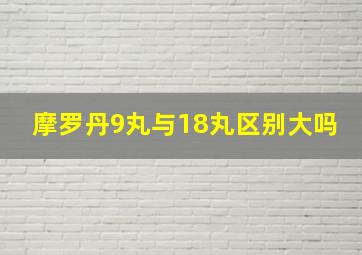 摩罗丹9丸与18丸区别大吗