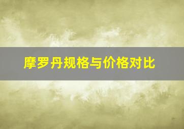 摩罗丹规格与价格对比