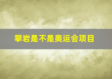 攀岩是不是奥运会项目