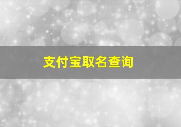 支付宝取名查询