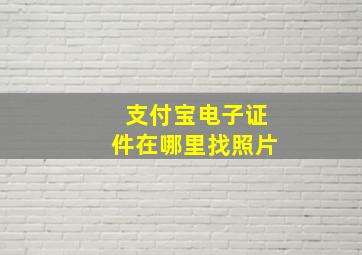 支付宝电子证件在哪里找照片