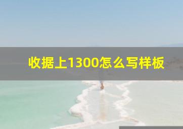 收据上1300怎么写样板