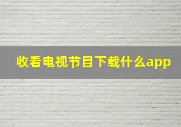 收看电视节目下载什么app