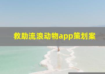 救助流浪动物app策划案